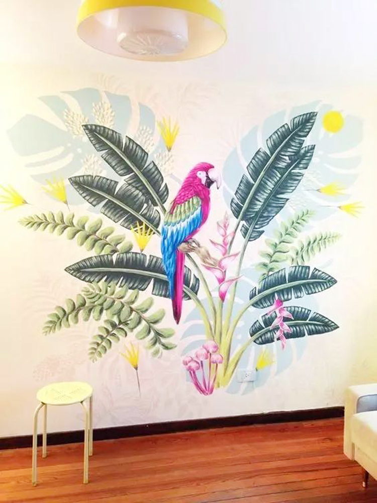 客廳手繪墻畫增加家的美感