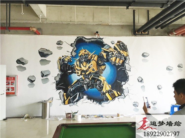 鋼鐵俠3D墻繪【幼兒園墻繪】