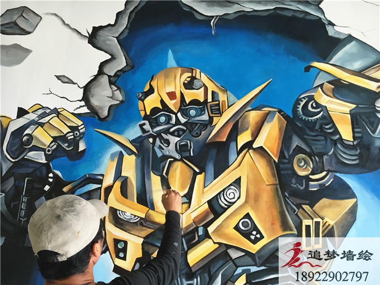 鋼鐵俠3D墻繪【幼兒園墻繪】