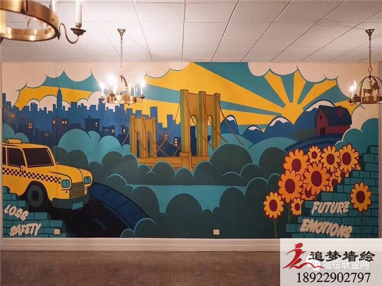 深圳龍崗公司文化墻【墻繪】